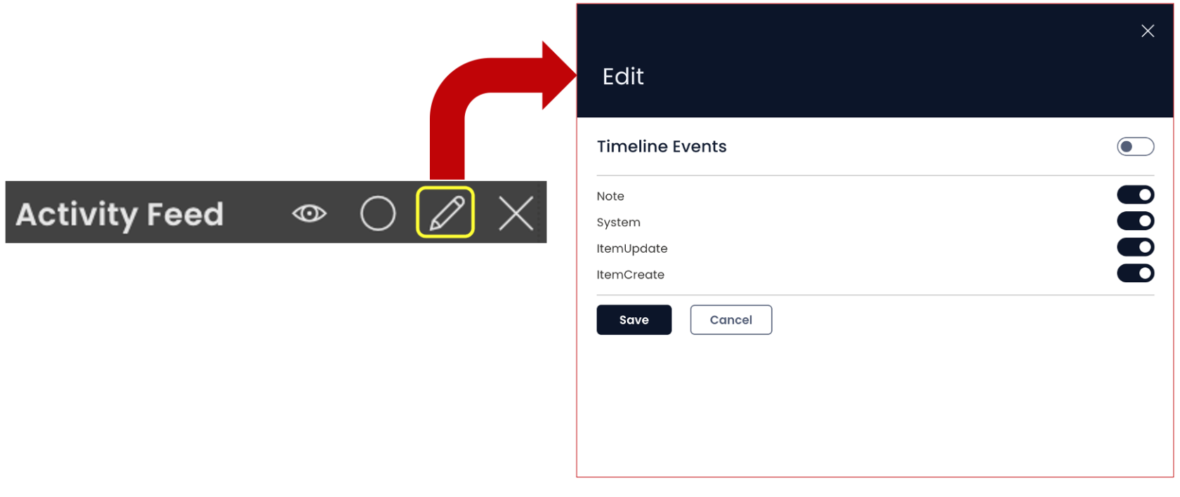 Edit panel
